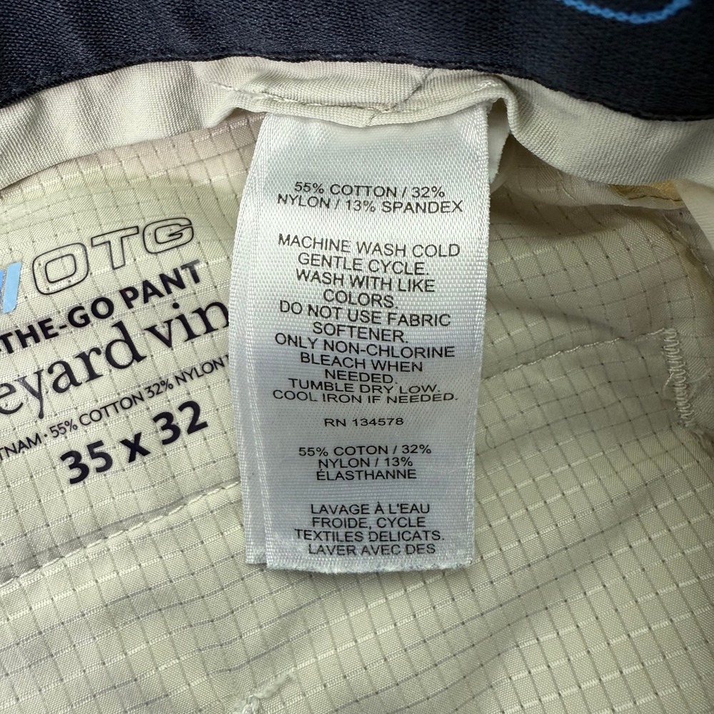 Vineyard Vines Pants Mens 35x32 (Fits 36x30)‎ Stone On The Go OTG Performance - Picture 6 of 14